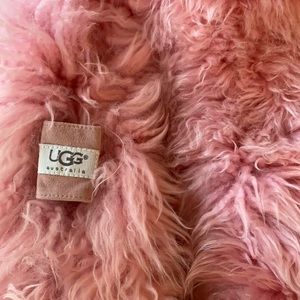 UGG pink shearling scarf/wrap